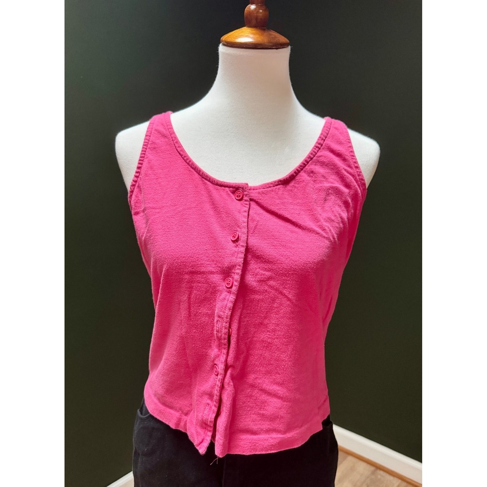Vintage Axiom 100% Cotton Button Front Tank Top Women's L